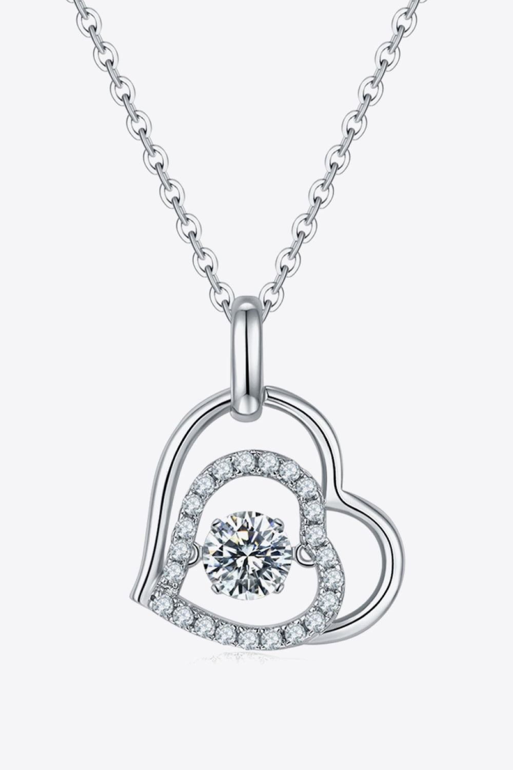 .5 Carat Moissanite Heart Pendant Necklace