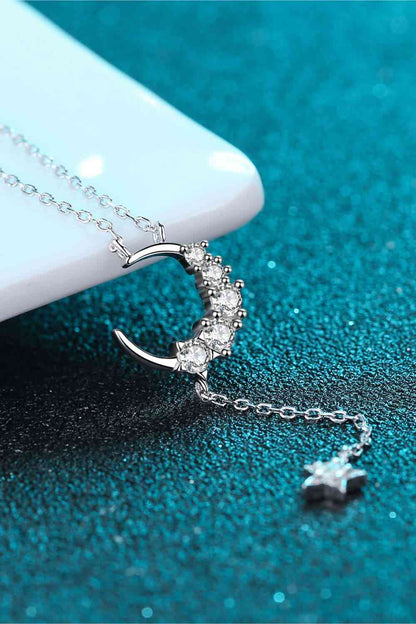 .4 Carat Star & Moon Moissanite Necklace