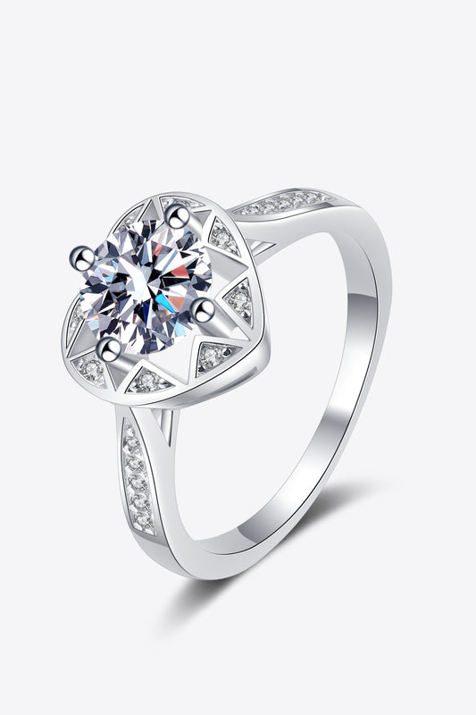 1 Carat Moissanite Heart Ring