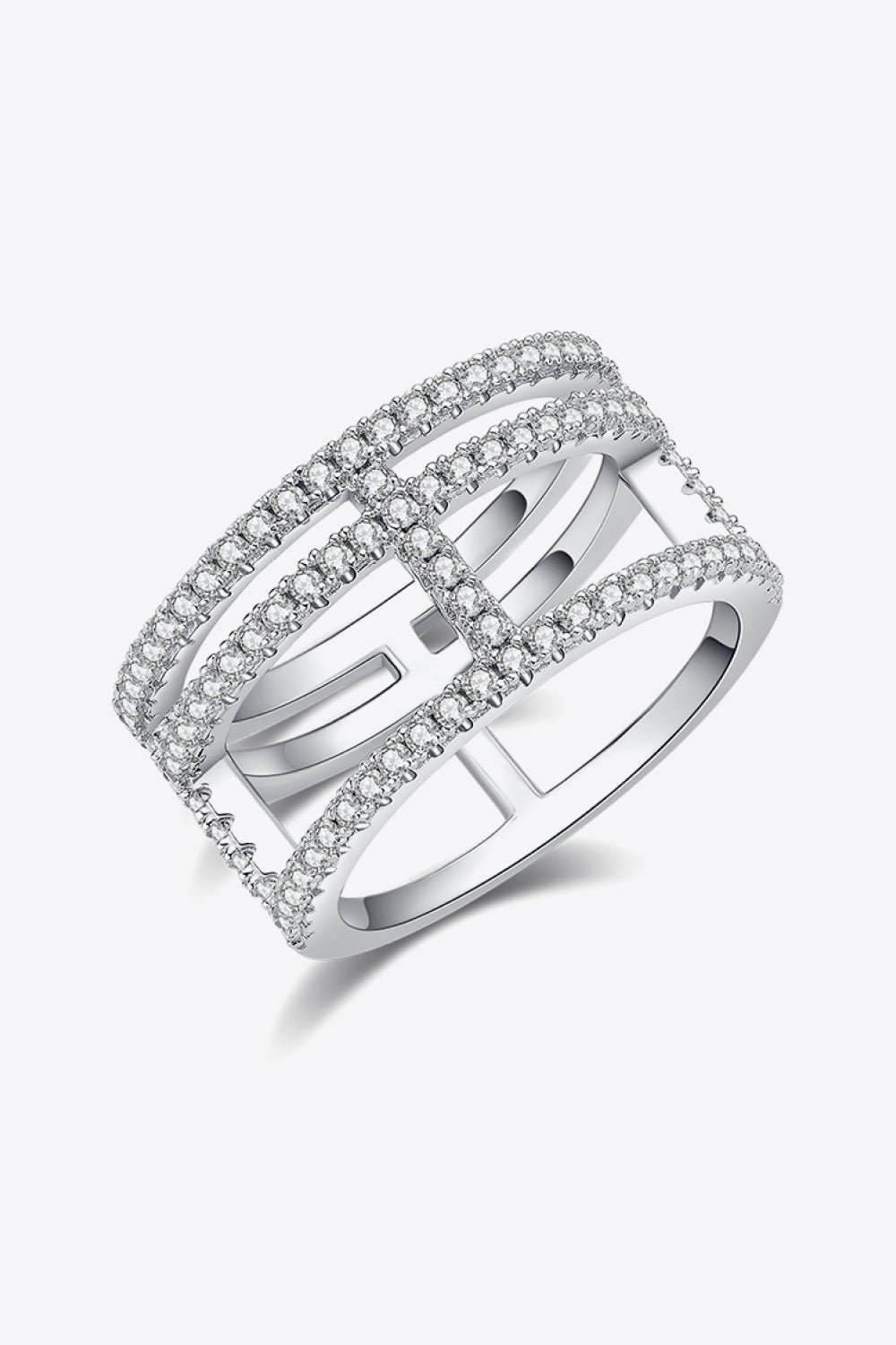 .72 Carat Adored Moissanite Cutout Wide Ring