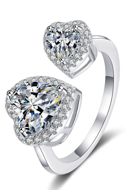 2.55 Carat Heart-Shape Moissanite Open Ring