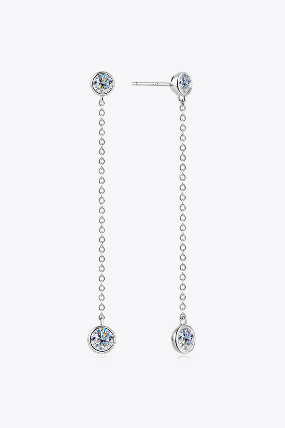 1.6 Carat Adored Moissanite Chain Earrings
