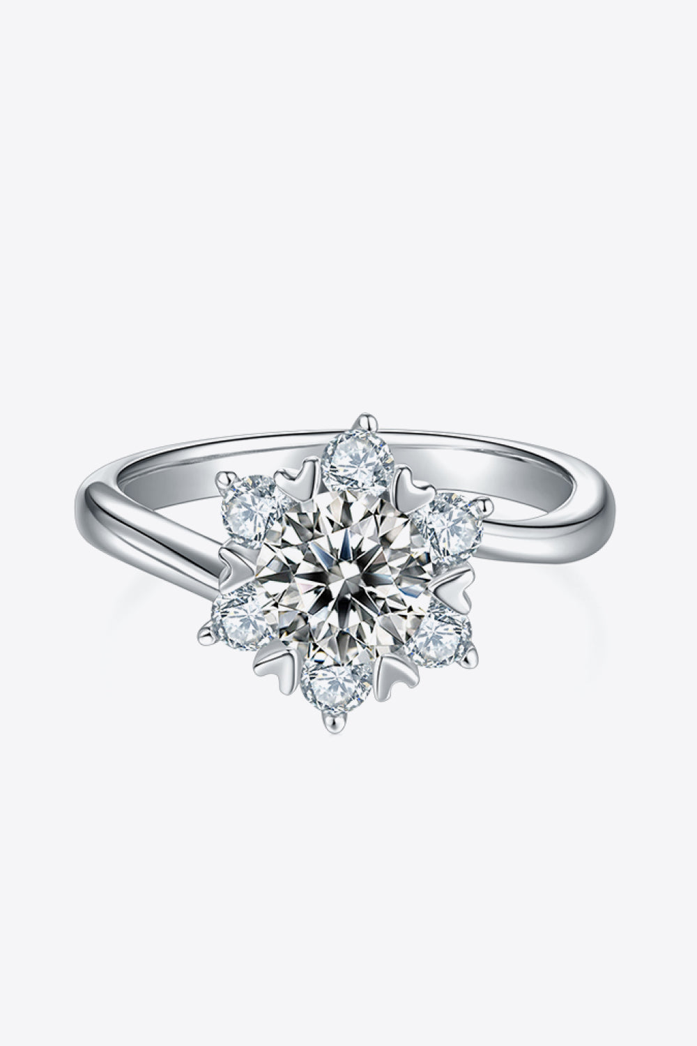 1 Carat Adored Moissanite 925 Sterling Silver Cluster Ring