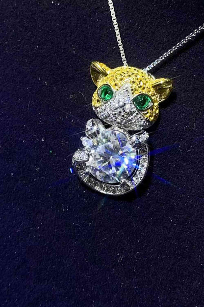 2 Carat Moissanite 925 Sterling Silver Necklace - Cat