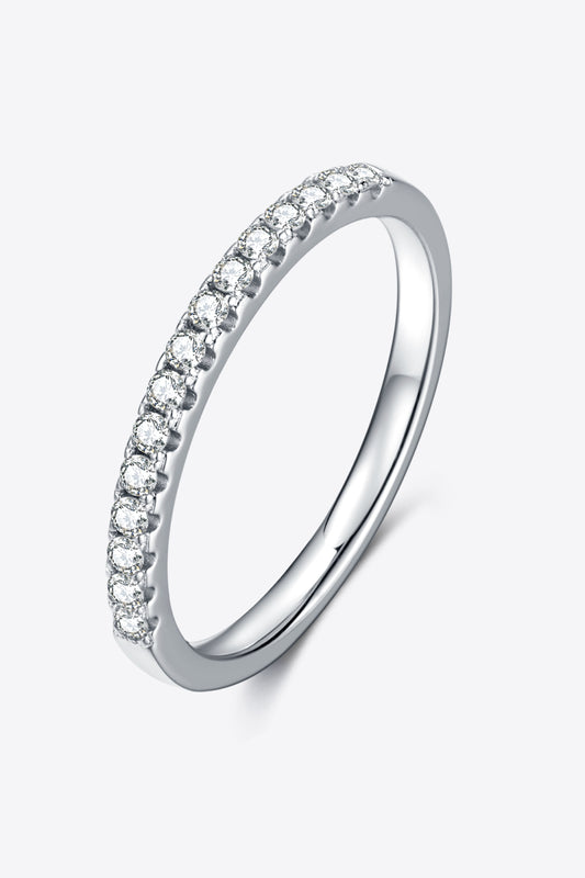 .23 Carat Moissanite Platinum-Plated Half-Eternity Ring