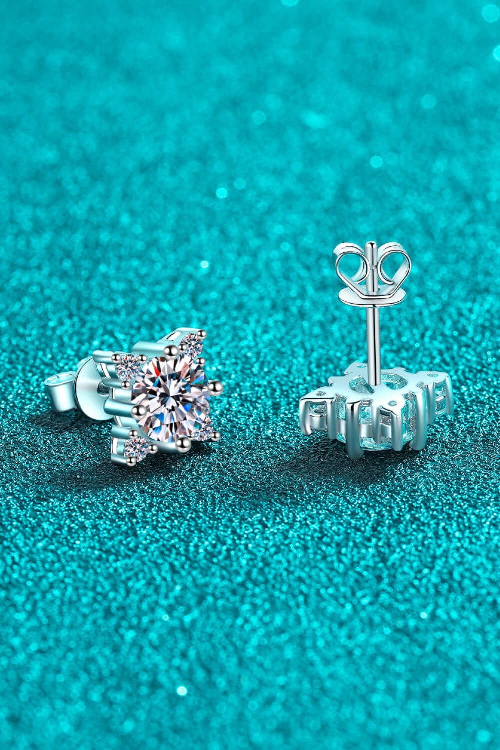 2 Carat Four Leaf Clover Moissanite Stud Earrings