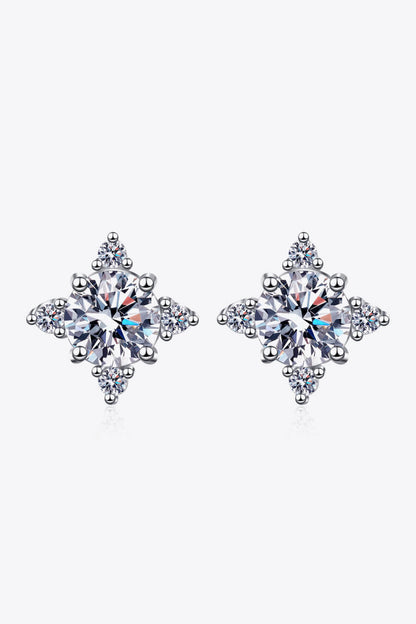 2 Carat Four Leaf Clover Moissanite Stud Earrings