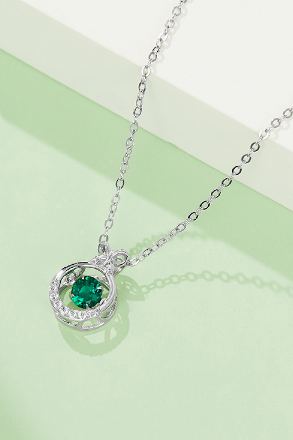 .5 Carat Lab-Grown Emerald Pendant Necklace