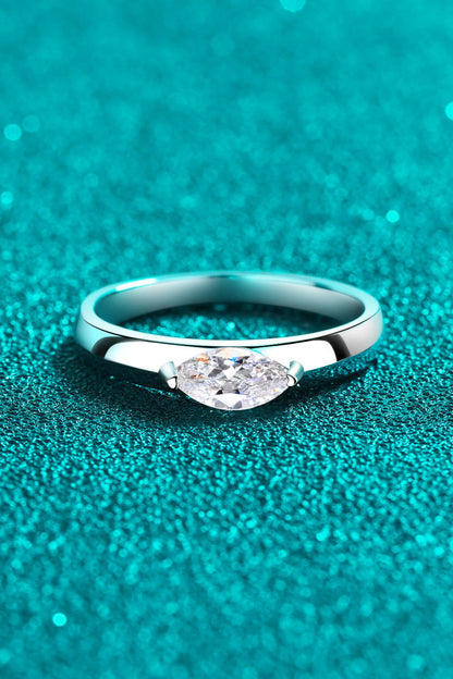 .5 Carat Moissanite Rhodium-Plated Ring