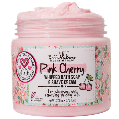 Bella & Bear - Pink Cherry Whipped Bath Soap & Shave Cream 6.7oz