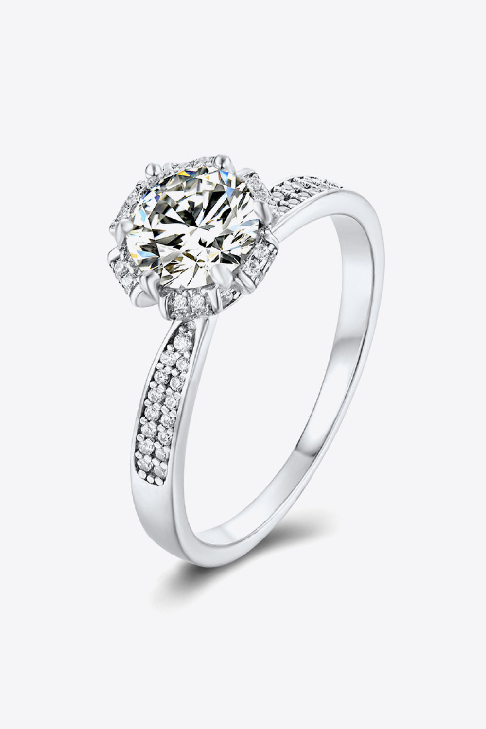 1 Carat Moissanite 925 Sterling Silver Ring