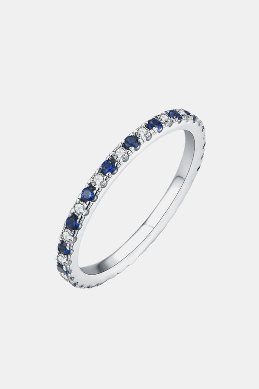 .26 Carat Moissanite .347 Carat Lab-Grown Sapphire Ring