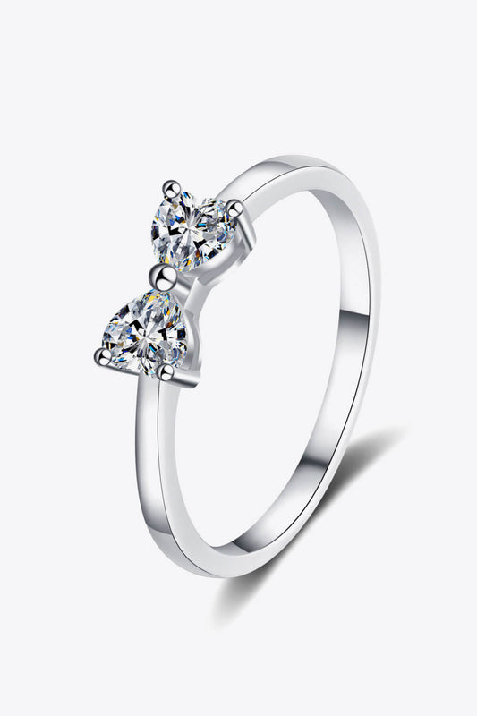 .6 Carat Moissanite Bow Rhodium-Plated Ring