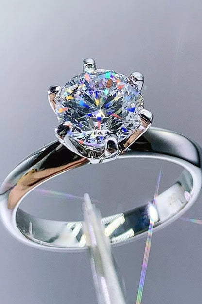 3 Carat Adored 925 Sterling Silver Moissanite 6-Prong Ring