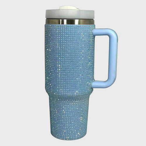 Rhinestone Stainless Steel Tumbler with Straw - 40oz