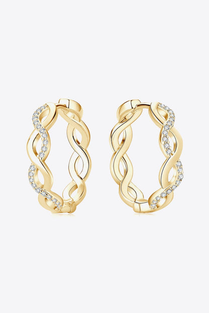 Moissanite Crisscross Hoop Earrings