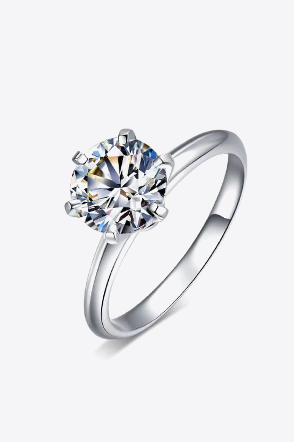 3 Carat Adored 925 Sterling Silver Moissanite 6-Prong Ring