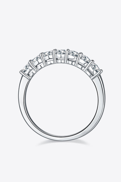 .7 Carat Moissanite Platinum-Plated Half-Eternity Ring