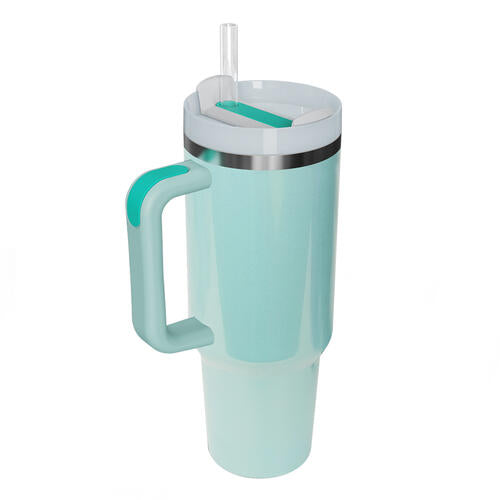 Stainless Steel Tumbler with Handle and Straw - 40oz