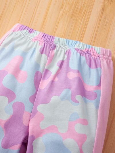 Camouflage Hoodie and Elastic Waist Pants Set