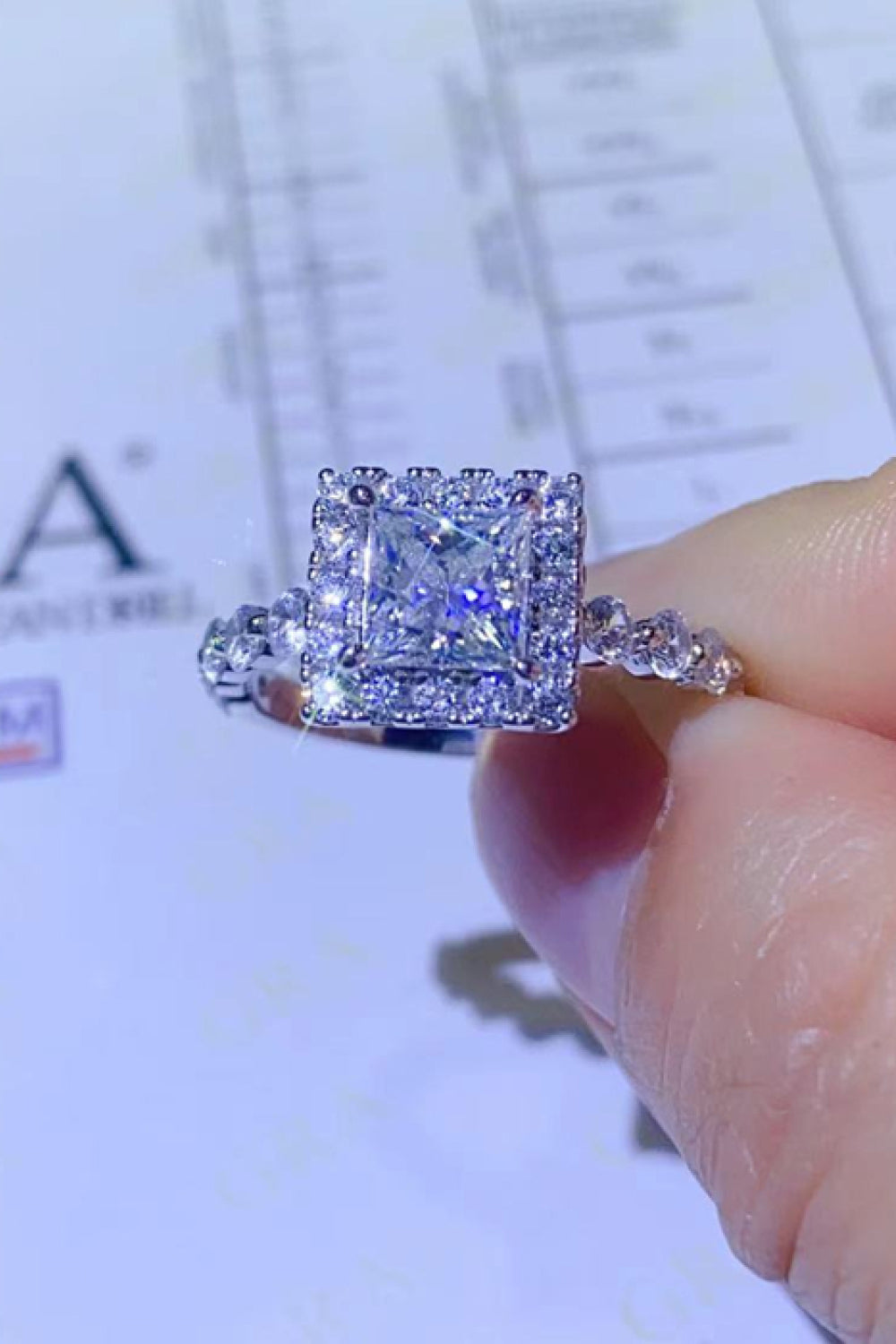 1 Carat Adored Moissanite Square Ring