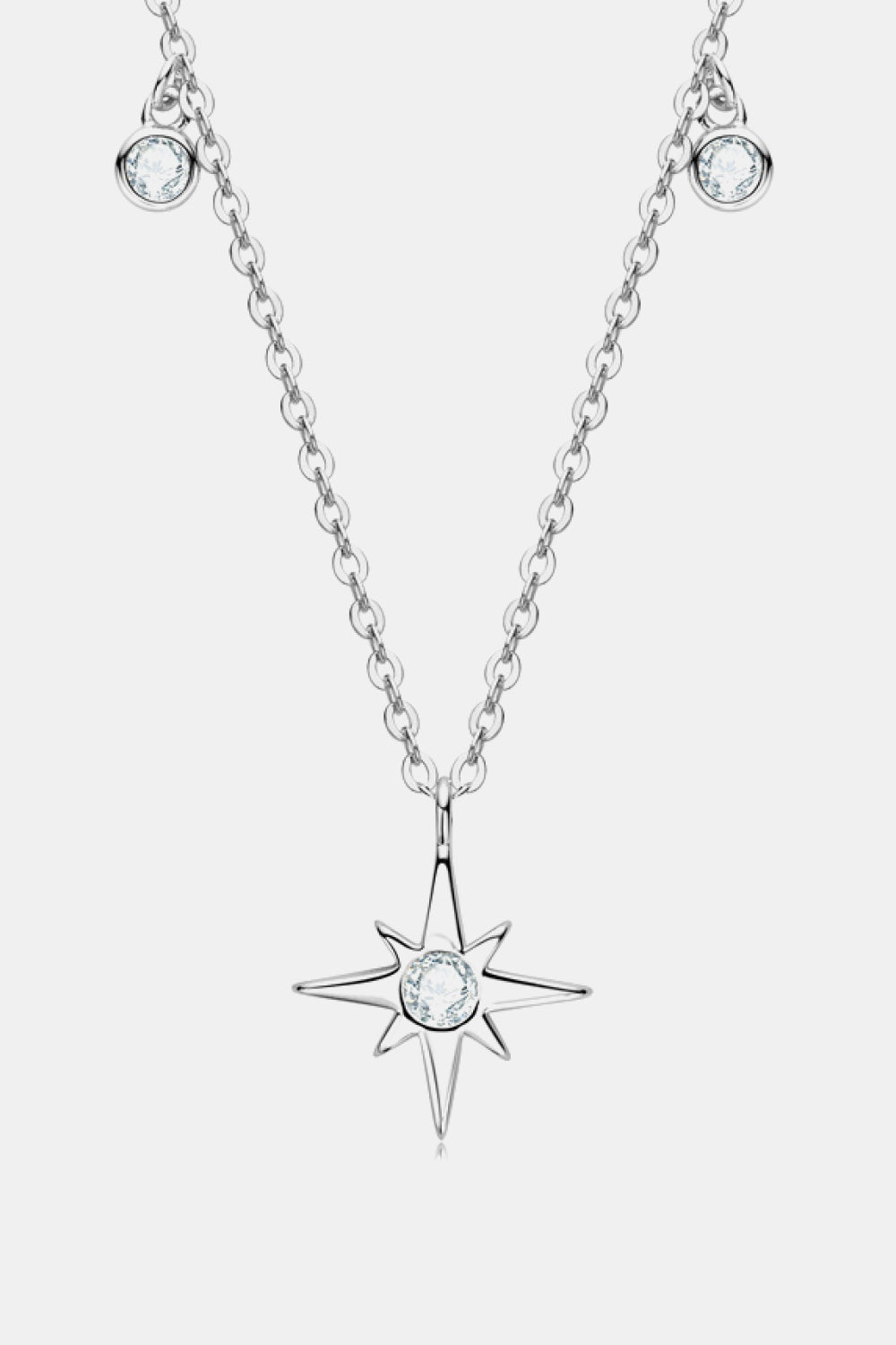 .2 Carat Moissanite North Star Pendant 925 Sterling Silver Necklace