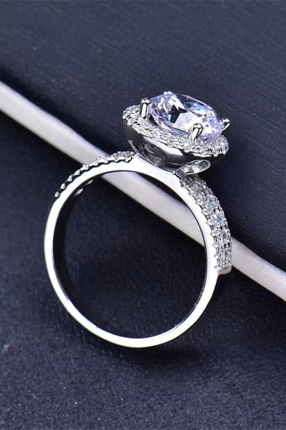 2 Carat Four-Prong 2 Carat Moissanite Round Ring