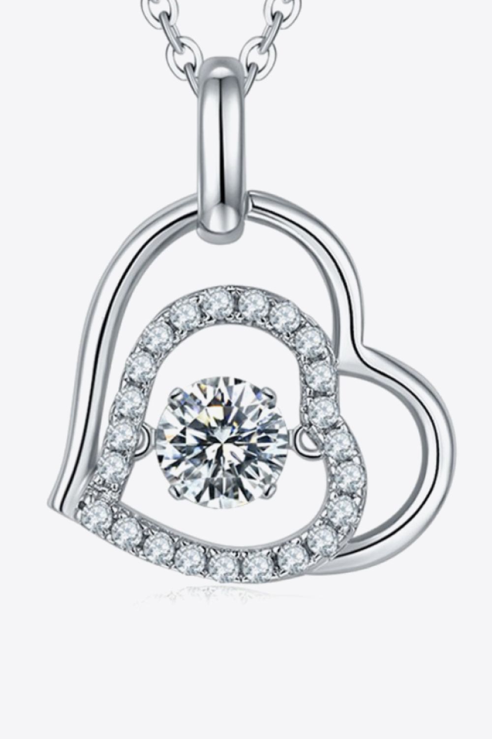 .5 Carat Moissanite Heart Pendant Necklace