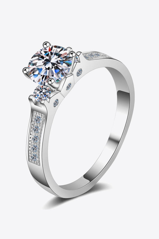 .8 Carat Lucky Charm Moissanite Rhodium-Plated Ring