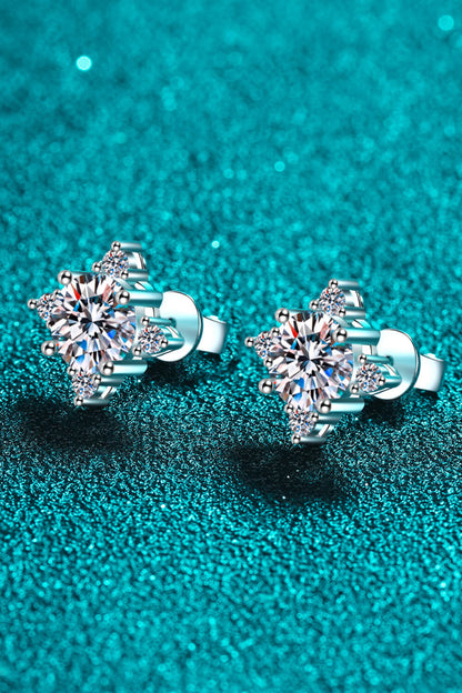 2 Carat Four Leaf Clover Moissanite Stud Earrings