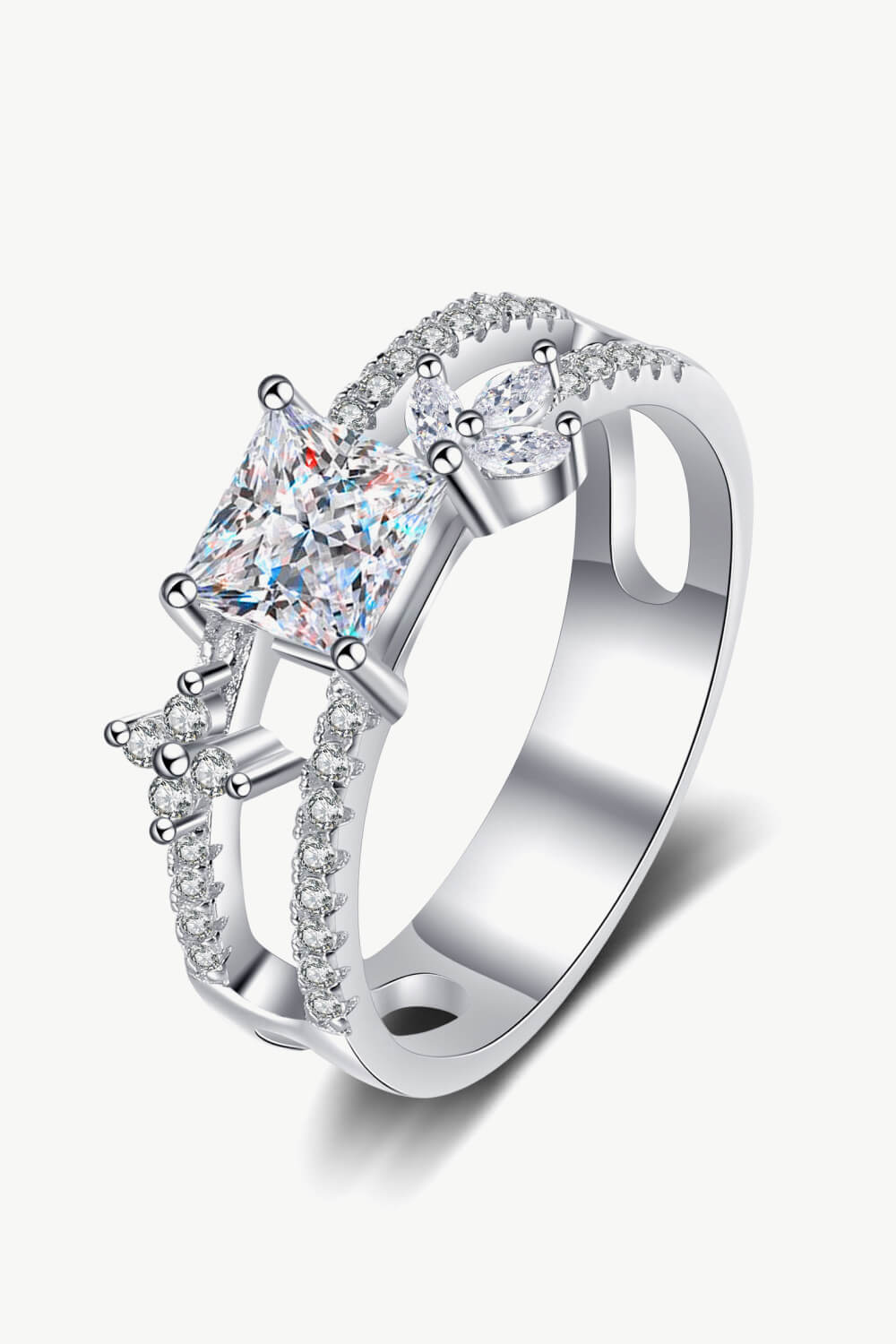 1 Carat Moissanite Double Layered Ring