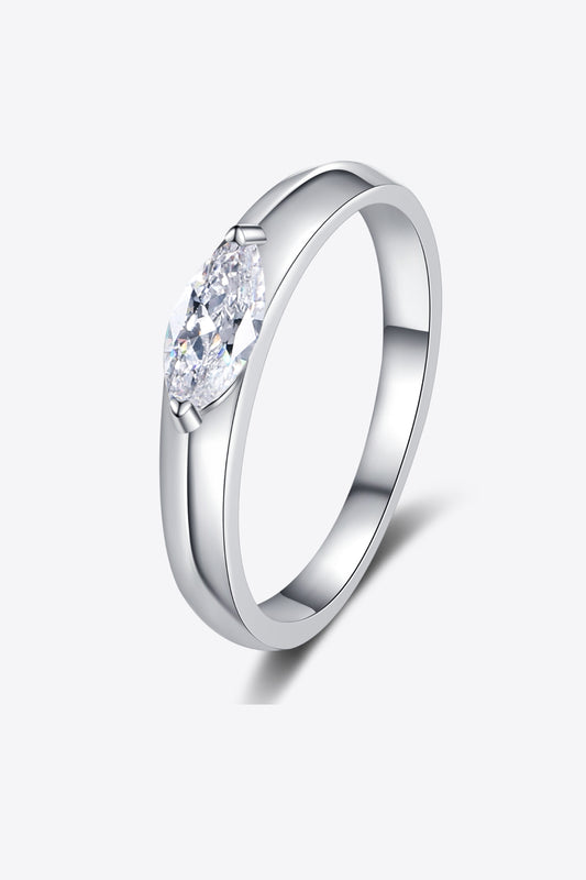 .5 Carat Moissanite Rhodium-Plated Ring