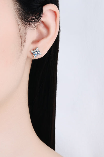2 Carat Four Leaf Clover Moissanite Stud Earrings