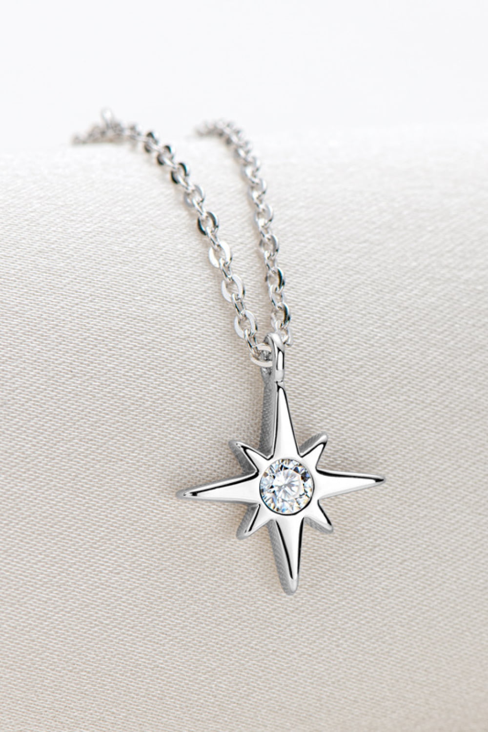 .2 Carat Moissanite North Star Pendant 925 Sterling Silver Necklace