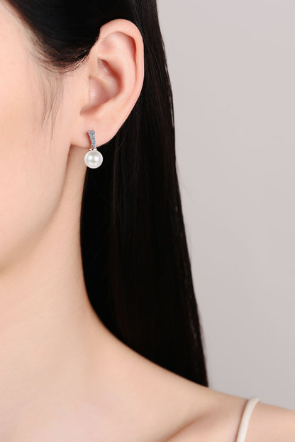 .23 Carat Moissanite Pearl Drop Earrings