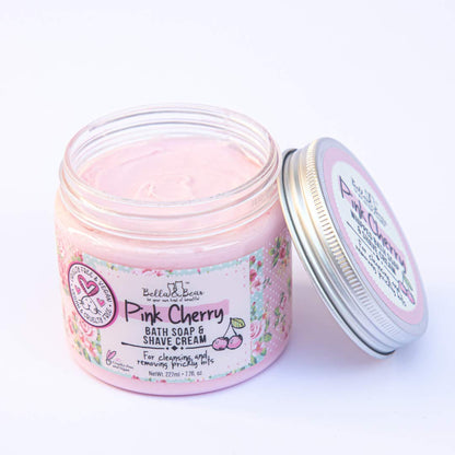 Bella & Bear - Pink Cherry Whipped Bath Soap & Shave Cream 6.7oz